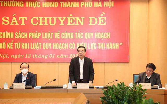 Chủ tịch UBND TP Chu Ngọc Anh phát biểu tại cuộc giám sát