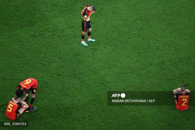 Khoảnh khắc tiếng còi mãn cuộc vang lên cũng là lúc các cầu thủ đội tuyển Bỉ chìm sau vào thất vọng. “Quỷ đỏ” đã không thể hoàn thành mục tiêu giành trọn 3 điểm trước Croatia để có thể vượt qua vòng bảng World Cup năm nay.