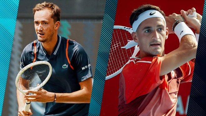 Lịch thi đấu quần vợt ngày 15.1: Atmane - Medvedev