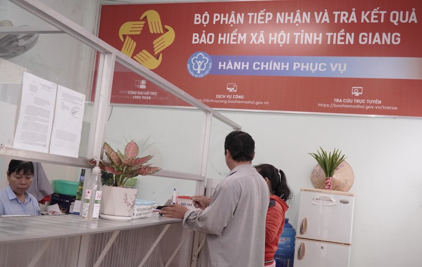 Bộ phận tiếp nhận và trả kết quả BHXH Tiền Giang.