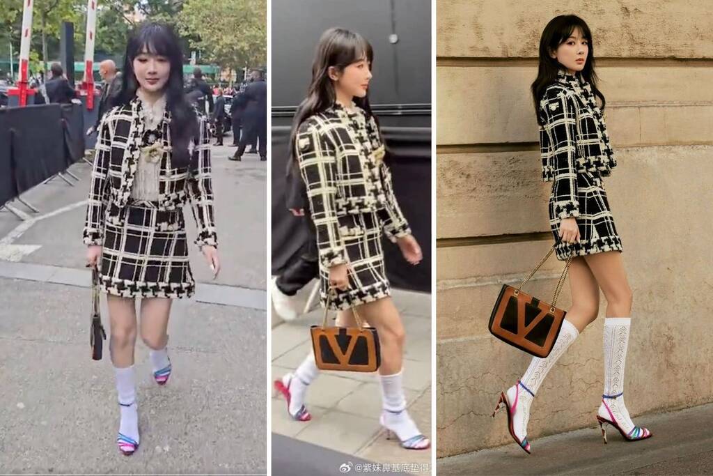 Dương Tử bị nhận xét chỉnh ảnh quá đà (phải). Ảnh: Weibo