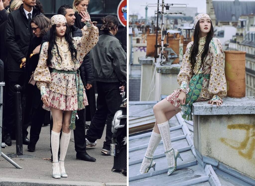 Hình ảnh thực tế (trái) và đã qua chỉnh sửa của Quan Hiểu Đồng gần như không khác biệt. Ảnh: Weibo