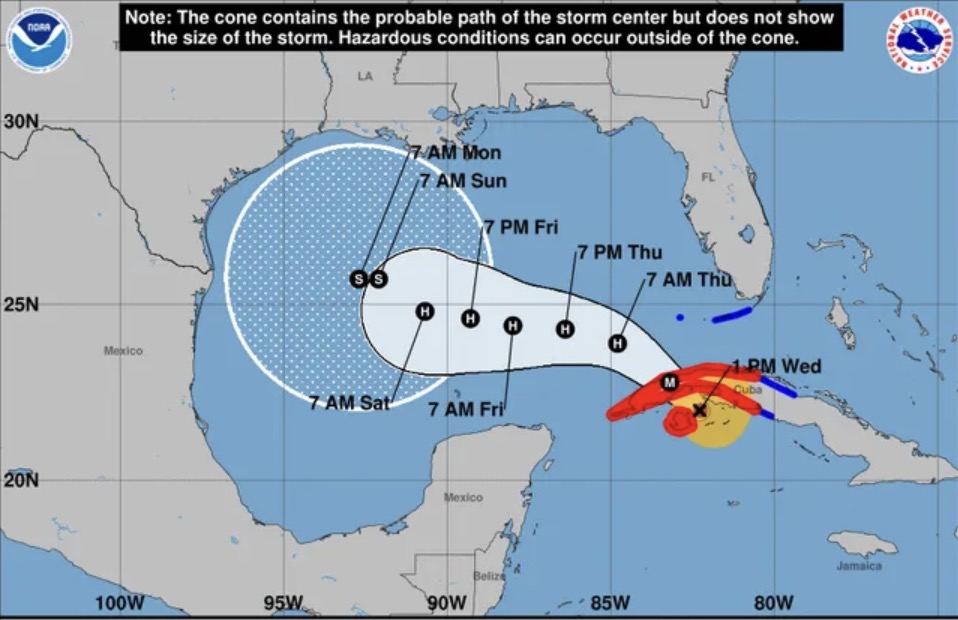 Bão Rafael - cơn bão mới nhất ở Đại Tây Dương - đổ bộ Cuba ngày 6.11 ở cường độ bão cấp 3. Ảnh: Trung tâm Bão Quốc gia Mỹ