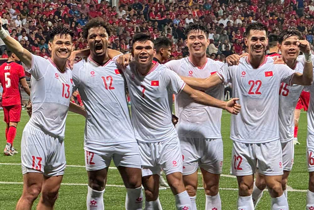 Tuyển Việt Nam có chiến thắng khó khăn trước Singapore. Ảnh: Bảo Hân