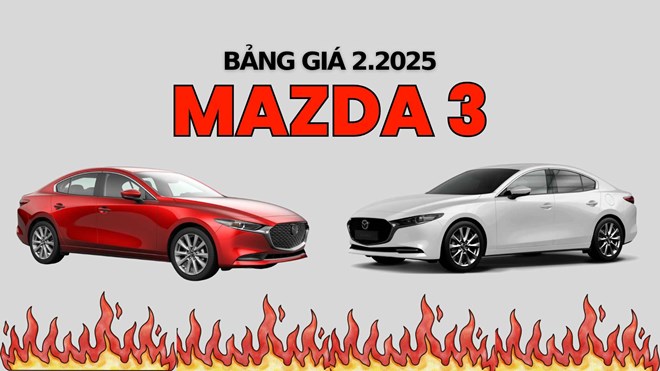 Bảng giá Mazda 3 tháng 2.2025 chỉ hơn 600 triệu đồng