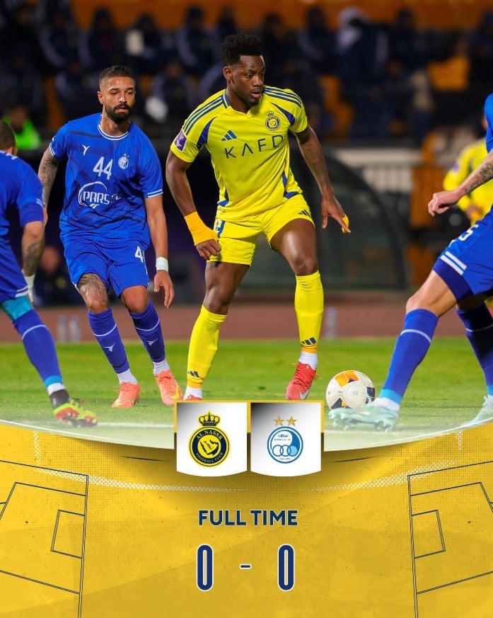 Al-Nassr (áo vàng) hòa Esteghlal Tehran 0-0. Ảnh: Al-Nassr