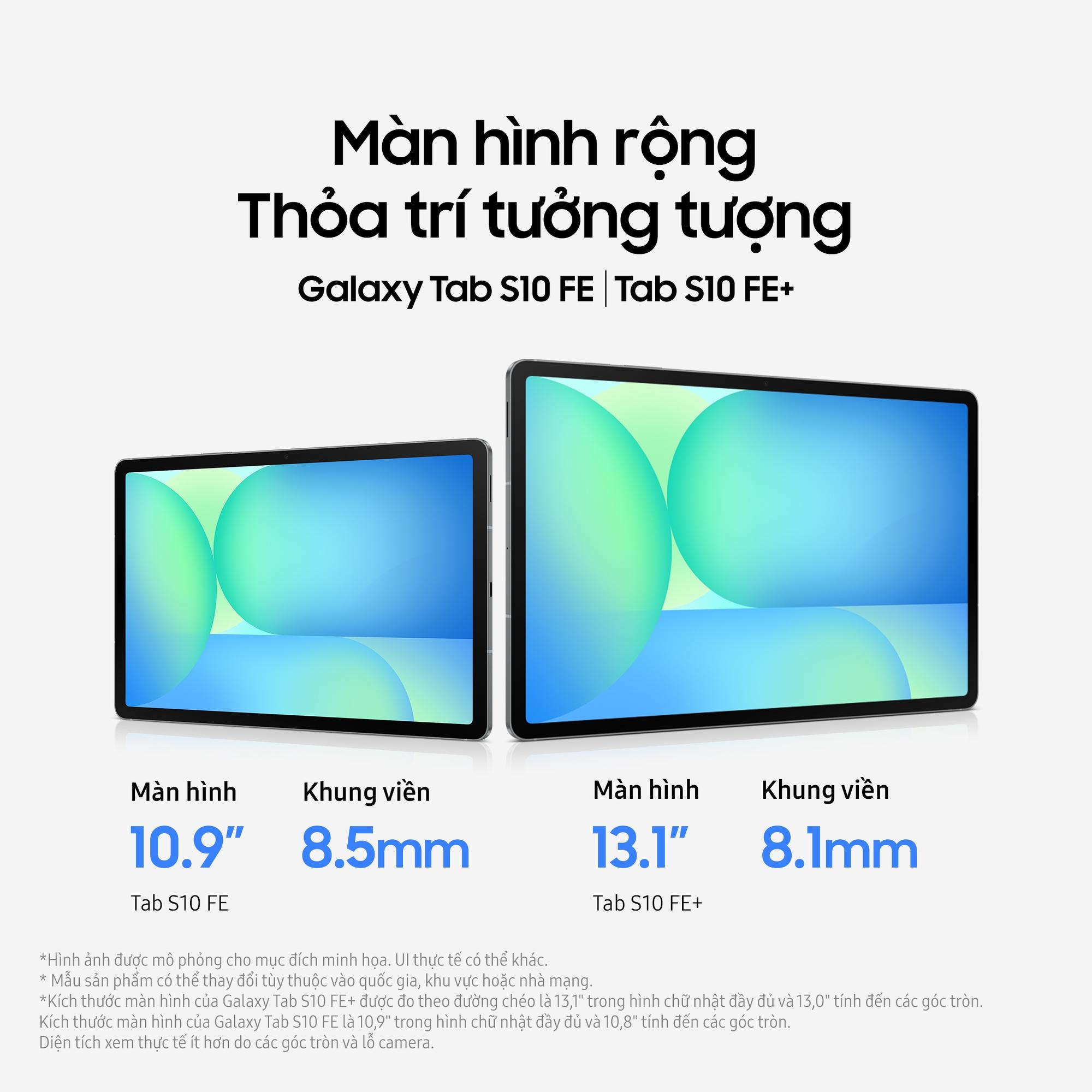 Samsung ra mắt Galaxy Tab S10 FE và S10 FE+: Màn hình lớn, hỗ trợ S Pen, nhiều tính năng AI, sẽ bán tại Việt Nam- Ảnh 1. Samsung ra mắt Galaxy Tab S10 FE và S10 FE+: Màn hình lớn, hỗ trợ S Pen, nhiều tính năng AI, sẽ bán tại Việt Nam- Ảnh 1.