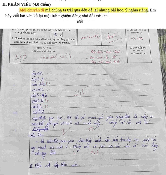 Đề thi Ngữ văn đánh đố, ngành giáo dục Nha Trang yêu cầu chấm lại