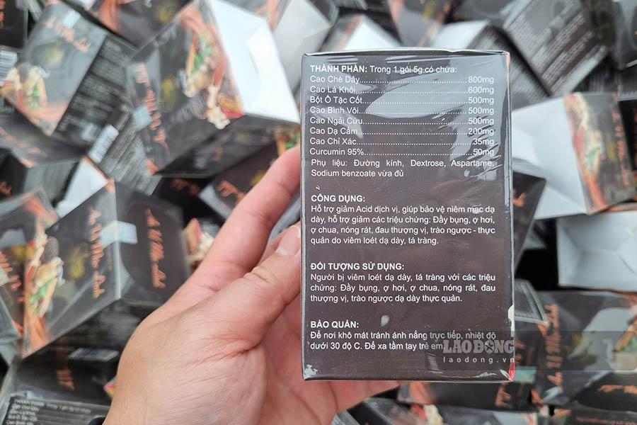 Thông tin sản phẩm được in trên vỏ hộp. Ảnh: Tô Thế