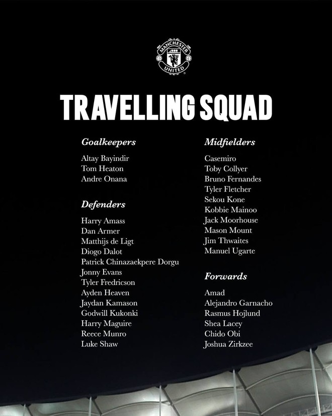 Danh sách cầu thủ MU đi tour du đấu châu Á 2025 Danh sách cầu thủ MU đi tour du đấu châu Á 2025