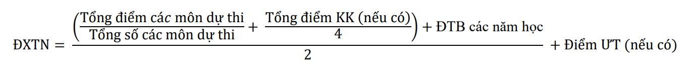 Công thức tính điểm xét công nhận tốt nghiệp năm 2025. Ảnh: Bộ GDĐT
