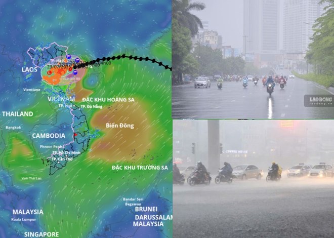 Sau 10h sáng nay, bão số 3 Wipha đi vào đất liền Hải Phòng và Ninh Bình