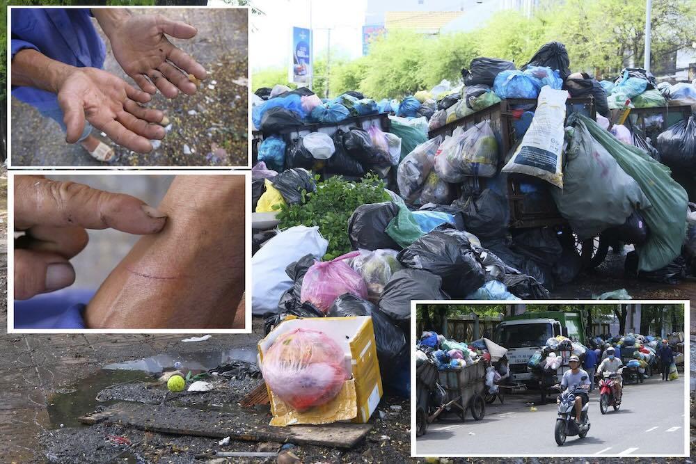 Những ngày nắng gắt, hàng dài xe đầu kéo chất đầy rác bốc mùi hôi thối nồng nặc, nước rỉ rác tràn ra đường khiến người dân ngán ngẫm.