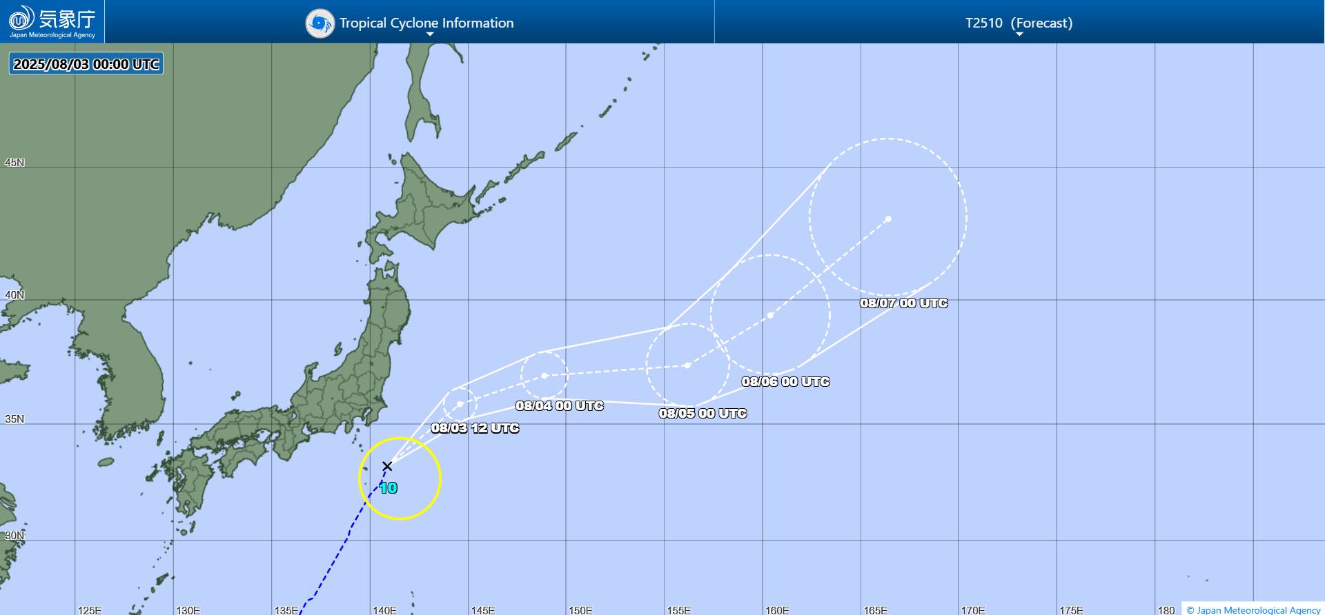 Dự báo đường đi của bão Bailu. Ảnh: JMA