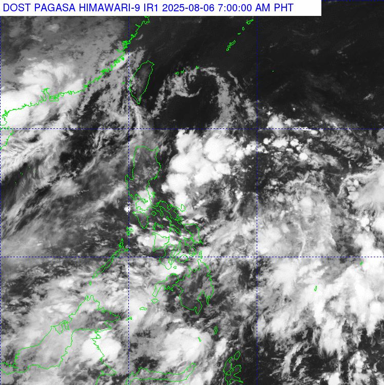 Ảnh mây vệ tinh xung quanh Philippines hồi 7h ngày 6.8.2025. Ảnh: PAGASA