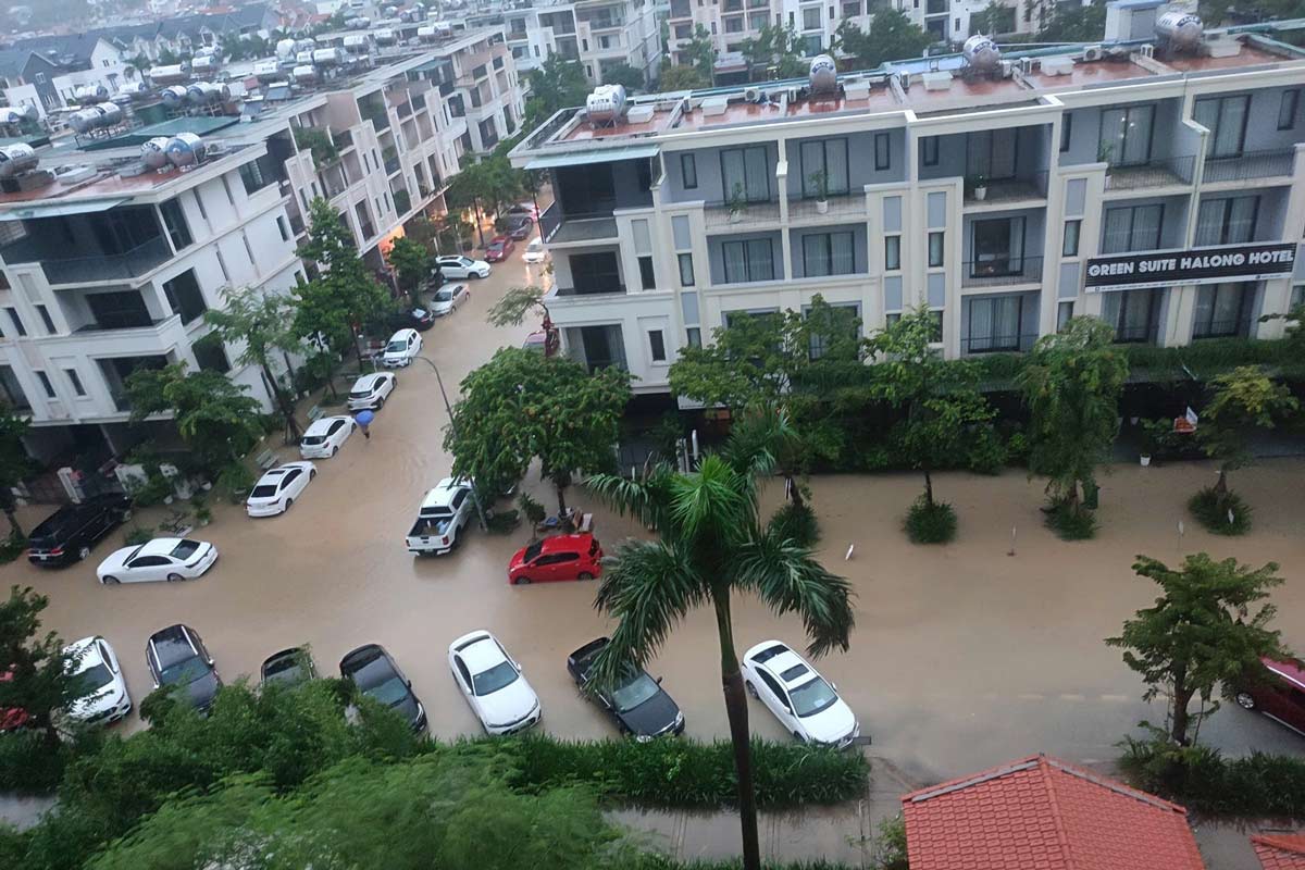 Ngập lụt tại phường Hùng Thắng. Ảnh: Người dân cung cấp