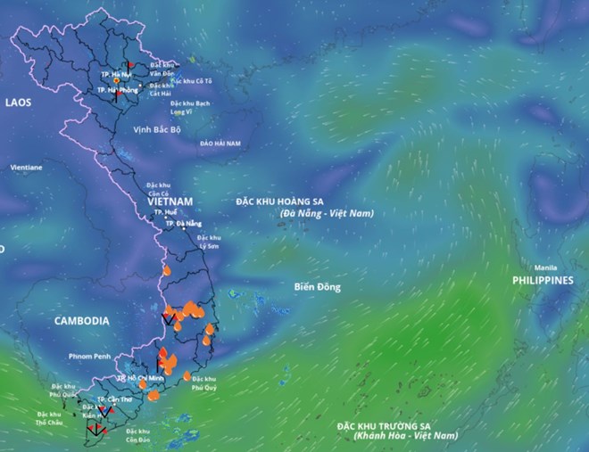 Cập nhật vị trí vùng áp thấp trên Biển Đông và dự báo diễn biến thời tiết xấu