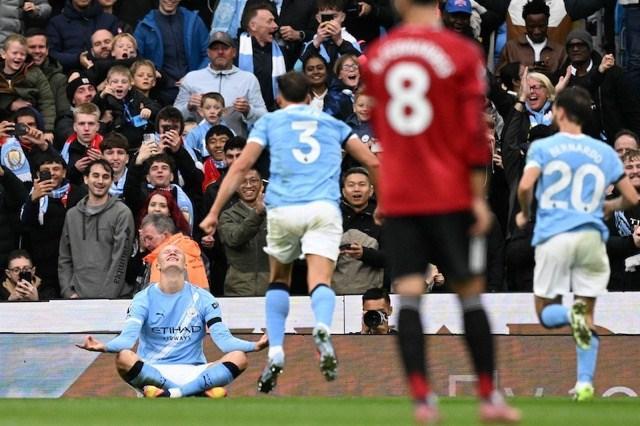 Man City đã chứng tỏ đẳng cấp vượt trội so với Man United. Ảnh: AFP