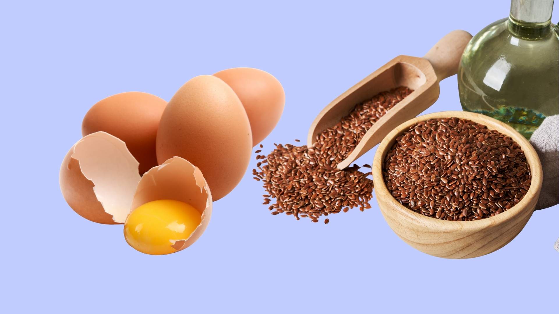 Trị tóc chẻ ngọn tại nhà với mặt nạ trứng và hạt lanh. Đồ họa: Minh Hoàng