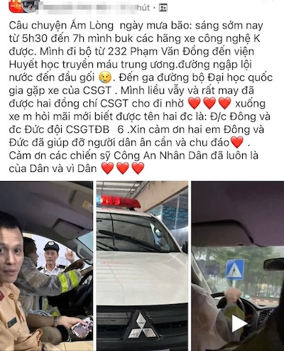 Người dân đăng tải bài viết cảm ơn lực lượng chức năng trên mạng xã hội. Ảnh: Tiến Ngọc - Tô Thế