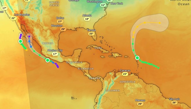 Bão Raymond nối bão Priscilla tấn công liên tiếp, dự báo mưa bằng cả tháng chỉ trong 1 giờ