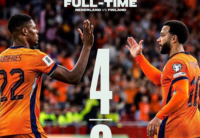 Kết quả vòng loại World Cup 2026: Hà Lan thắng đậm, Quần đảo Faroe gây bất ngờ