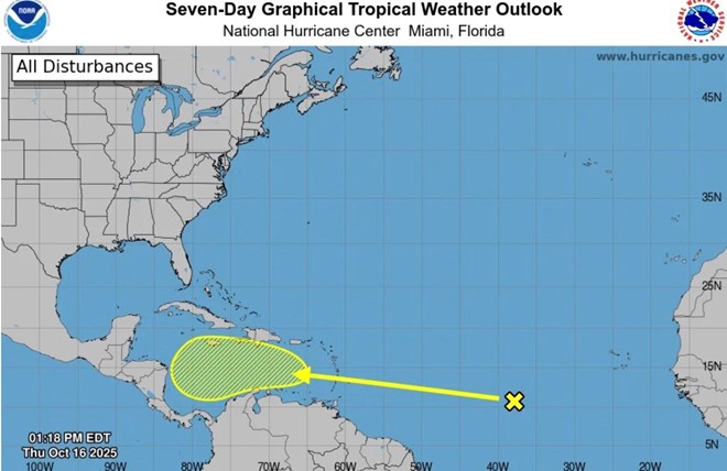 Áp thấp tiềm năng thành bão Melissa xuất hiện, dự báo đường đi rất khó lường