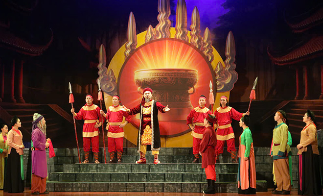 Vở chèo “Thiên mệnh” của Nhà hát Chèo Bắc Ninh. Ảnh: Ban tổ chức