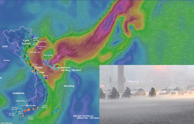 Bão số 12 sắp đổ bộ kết hợp không khí lạnh gây mưa to nhất từ chiều nay