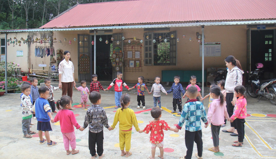 Một điểm trường thuộc Trường Mầm non Chăn Nưa, xã Lê Lợi (tỉnh Lai Châu). Ảnh: Hà Thuận sap-xep-sap-nhap-cac-co-so-giao-duc-cong-lap-2-2008.jpg