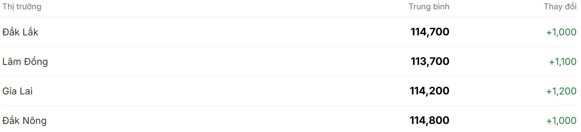 Giá cà phê hôm nay 20 11 Tiếp tục chuỗi tăng mạnh