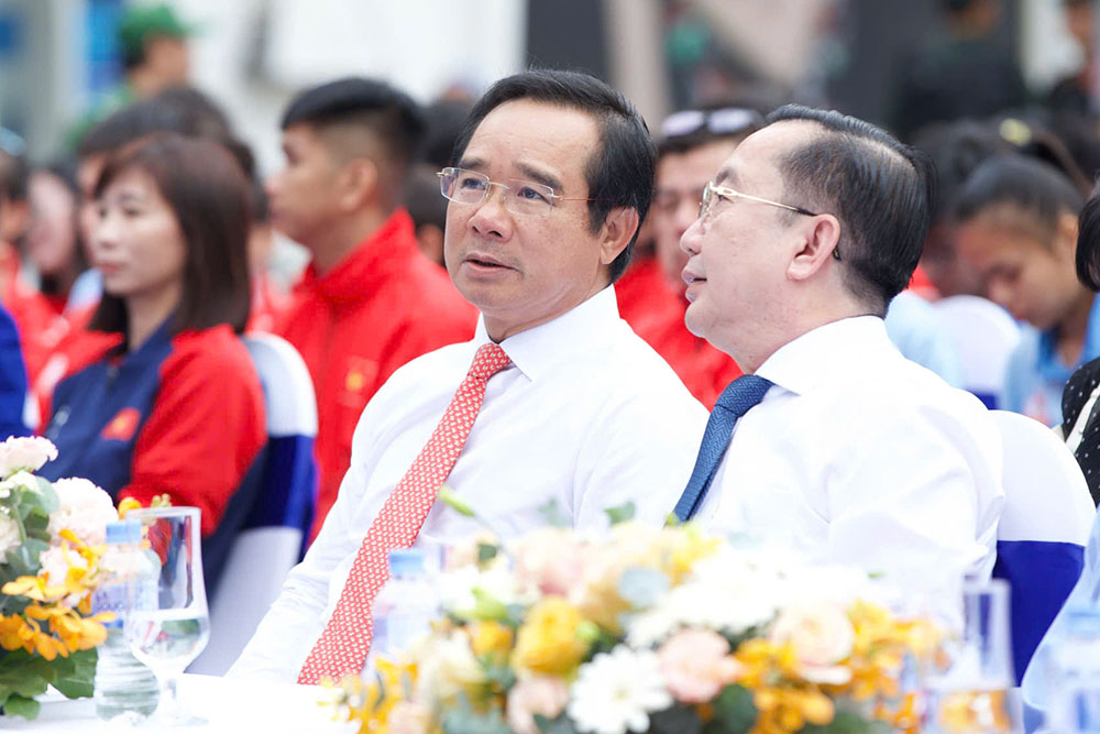 Chủ tịch UBND TPHCM Nguyễn Văn Được tham dự lễ xuất quân. Ảnh: Thanh Vũ