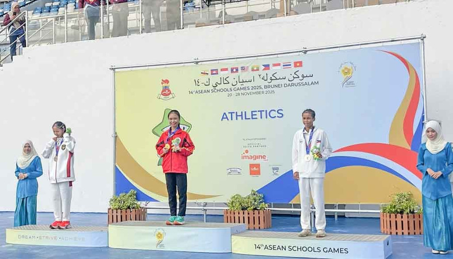 VĐV Triệu Thị Bình giành huy chương Vàng nội dung chạy 3.000 m tại Đại hội Thể thao học sinh Đông Nam Á năm 2025. Ảnh: N.H trieu-thi-binh-cao-bang.jpg