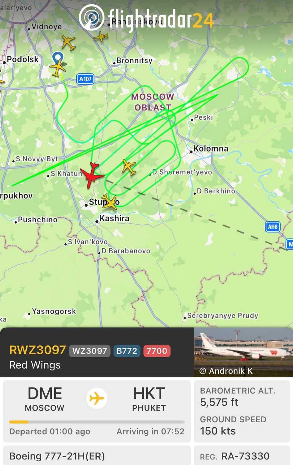 Hành trình của. Ảnh: Flightradar