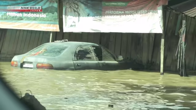 Cảnh ngập lụt tại Indonesia