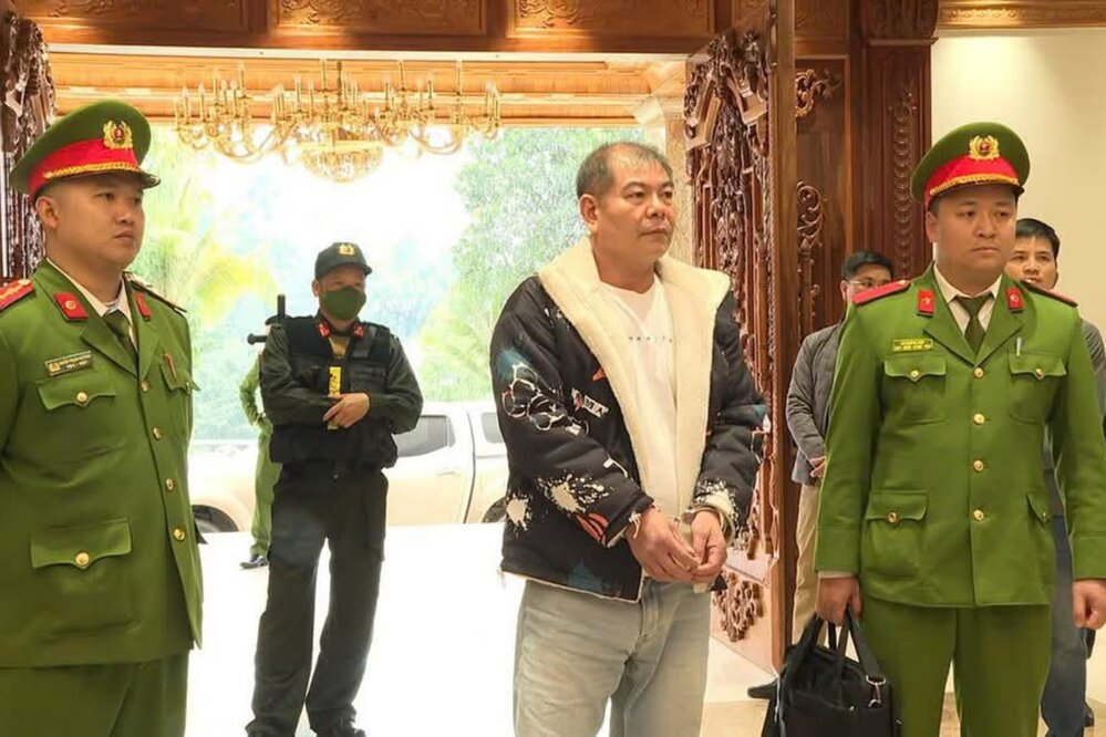 Thời điểm Nguyễn Văn Tuấn bị bắt. Ảnh: Công an tính Phú Thọ.