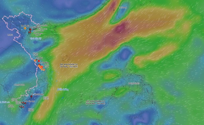 Dự báo diễn biến thời tiết xấu trong 2 ngày tới trên Biển Đông