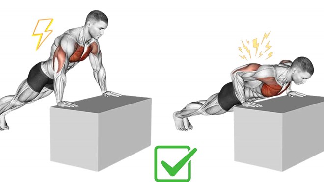 Cách chống đẩy trên hộp để tăng cơ bắp hiệu quả